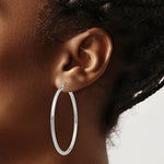 Load image into Gallery viewer, 14K White Gold 2.5mm Lightweight Round Hoop Earrings 50mm length