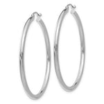Load image into Gallery viewer, 14K White Gold 2.5mm Lightweight Round Hoop Earrings 45mm length