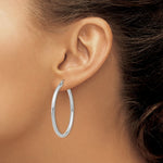 Load image into Gallery viewer, 14K White Gold 2.5mm Round Hoop Earrings 40mm length