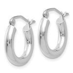 Load image into Gallery viewer, 14K White Gold 3mm Round Hoop Earrings 16mm length