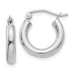 Load image into Gallery viewer, 14K White Gold 3mm Round Hoop Earrings 16mm length