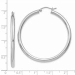 Load image into Gallery viewer, 14K 3mm White Hoop Earrings 45mm length