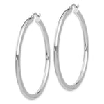 Load image into Gallery viewer, 14K 3mm White Hoop Earrings 50mm length