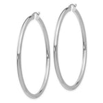 Load image into Gallery viewer, 14K White Gold 3mm Round Hoop Earrings 60mm length