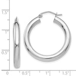 Load image into Gallery viewer, 14K White Gold 4mm x 30mm Tube Hoop Earrings 30mm length