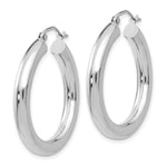 Load image into Gallery viewer, 14K Yellow Gold Polished 4mm Lightweight Round Hoop Earrings 30mm length