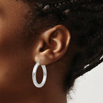 Load image into Gallery viewer, 14K Yellow Gold Polished 4mm Lightweight Round Hoop Earrings 30mm length