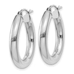 Load image into Gallery viewer, 14K White Gold 4mm x 25mm Tube Hoop Earrings 25mm length