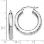 Load image into Gallery viewer, 14K Yellow Gold Polished 4mm Lightweight Round Hoop Earrings 25mm length