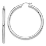 Load image into Gallery viewer, 14K White Gold 4mm x 50mm Tube Hoop Earrings 50mm length