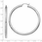 Load image into Gallery viewer, 14K White Gold 4mm x 60mm Tube Hoop Earrings 60mm length