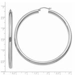 Load image into Gallery viewer, 14K White Gold 4mm x 65mm Tube Hoop Earrings 65mm length