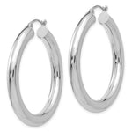 Load image into Gallery viewer, 14K White Gold Polished 5mm Tube Hoop Earrings 40mm length