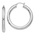 Load image into Gallery viewer, 14K White Gold Polished 5mm Tube Hoop Earrings 40mm length