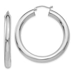 Load image into Gallery viewer, 14K White Gold Polished 5mm Lightweight Hoop Earrings 40mm length