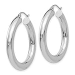 Load image into Gallery viewer, 14K White Gold Polished 5mm Tube Hoop Earrings 35mm length