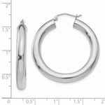 Load image into Gallery viewer, 14K White Gold Polished 5mm Tube Hoop Earrings 35mm length