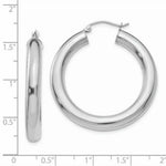 Load image into Gallery viewer, 14K White Gold Polished 5mm Lightweight Hoop Earrings 35mm length