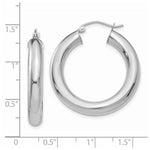 Load image into Gallery viewer, 14K White Gold Polished 5mm Lightweight Hoop Earrings 30mm length
