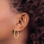 Load image into Gallery viewer, 14K Yellow Gold Lightweight Tube Hoop Earrings 25mm length