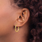 Load image into Gallery viewer, 14K Yellow Gold Lightweight Tube Hoop Earrings 20mm length