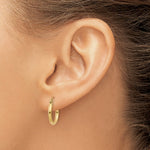 Load image into Gallery viewer, 14K Yellow Gold Polished 2mm Round Hoop Earrings 15mm length