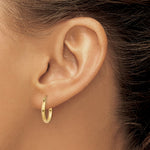 Load image into Gallery viewer, 14K Yellow Gold Lightweight Tube Hoop Earrings 15mm length