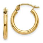 Load image into Gallery viewer, 14K Yellow Gold Lightweight Tube Hoop Earrings 15mm length