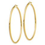 Load image into Gallery viewer, 14K Yellow Gold Polished 2mm Round Hoop Earrings 55mm length