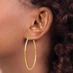 Load image into Gallery viewer, 14K Yellow Gold Lightweight Tube Hoop Earrings 55mm length