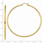 Load image into Gallery viewer, 14K Yellow Gold Lightweight Tube Hoop Earrings 65mm length