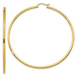 Load image into Gallery viewer, 14K Yellow Gold Lightweight Tube Hoop Earrings 65mm length