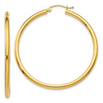 Load image into Gallery viewer, 14K Yellow Gold Polished 2.5mm Round Hoop Earrings 45mm length