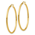 Load image into Gallery viewer, 14K Yellow Gold Polished 2.5mm Round Hoop Earrings 50mm length