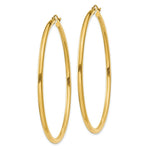 Load image into Gallery viewer, 14K Yellow Gold Polished 2.5mm Lightweight Round Hoop Earrings 60mm length