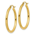 Load image into Gallery viewer, 14K Yellow Gold Polished 2.5mm Round Hoop Earrings 30mm length
