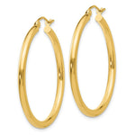 Load image into Gallery viewer, 14K Yellow Gold Polished 2.5mm Lightweight Round Hoop Earrings 35mm length