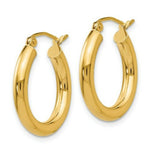 Load image into Gallery viewer, 14K Yellow Gold 3mm Light Tube Hoop Earrings 20mm length
