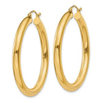 Load image into Gallery viewer, 14K Yellow Gold Polished 4mm x 40mm Tube Hoop Earrings 40mm length