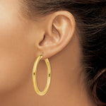 Load image into Gallery viewer, 14K Yellow Gold Polished 4mm Lightweight Round Hoop Earrings 45mm length