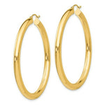 Load image into Gallery viewer, 14K Yellow Gold Polished 4mm x 50mm Tube Hoop Earrings 50mm length