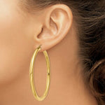 Load image into Gallery viewer, 14K Yellow Gold Polished 4mm Lightweight Round Hoop Earrings 60mm length