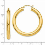 Load image into Gallery viewer, 14K Yellow Gold Polished 5mm Tube Hoop Earrings 40mm length