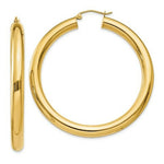 Load image into Gallery viewer, 14K Yellow Gold Yellow Polished 5mm Lightweight Hoop Earrings 50mm length