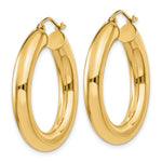 Load image into Gallery viewer, 14K Yellow Gold Polished 5mm Tube Hoop Earrings 30mm length