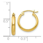 Load image into Gallery viewer, 14K Yellow Gold Polished Hoop Earring 15mm length