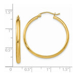 Load image into Gallery viewer, 14K Yellow Gold Polished Hoop Earring 30mm length