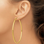 Load image into Gallery viewer, 14K Yellow Gold Polished Hoop Earring 65mm length