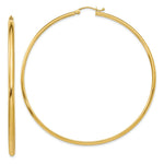 Load image into Gallery viewer, 14K Yellow Gold Polished Hoop Earring 65mm length