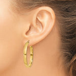 Load image into Gallery viewer, 14K Yellow Gold Polished Hoop Earring 35mm length